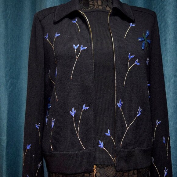St. John Collection Twin Set / Dragonfly Jacket and Tank Top - Picture 1 of 8